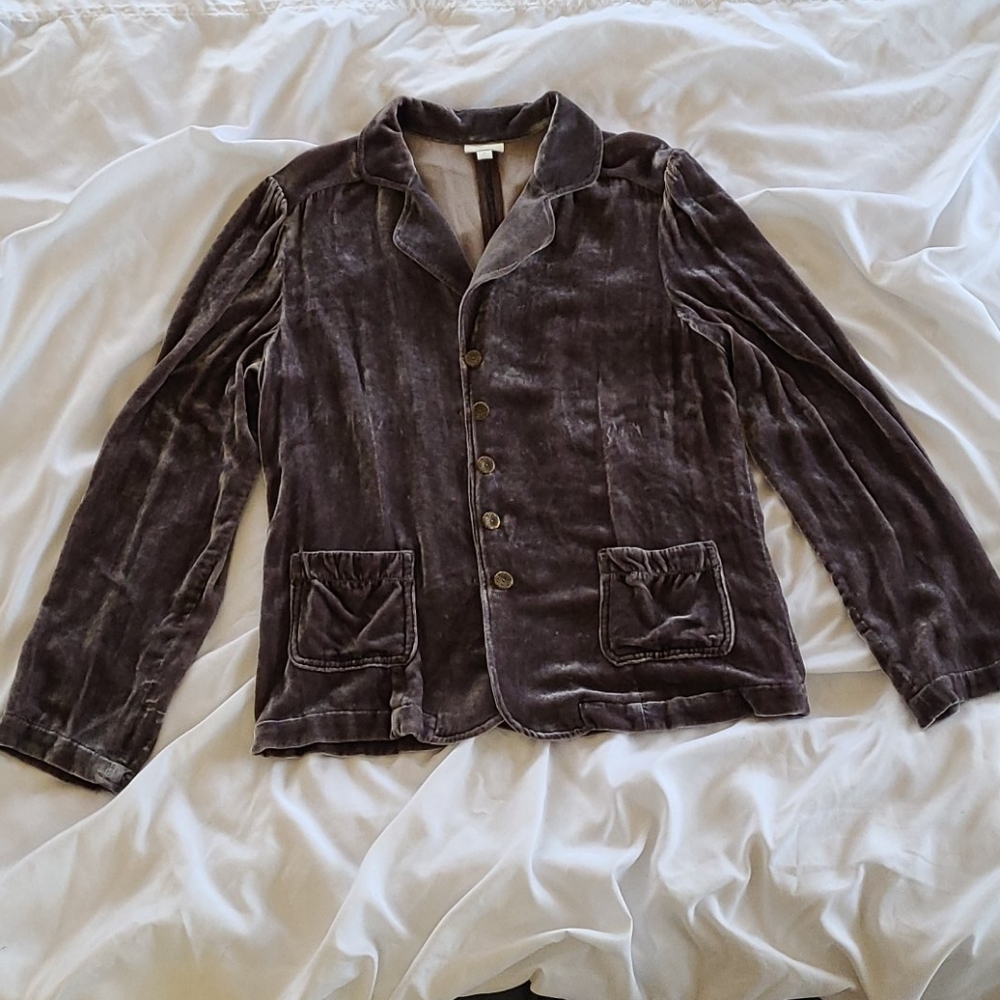 J. Jill Crushed Velvet Lilac Drapey Blazer M-L